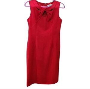 Jones Studio Red Sheath Midi Dress